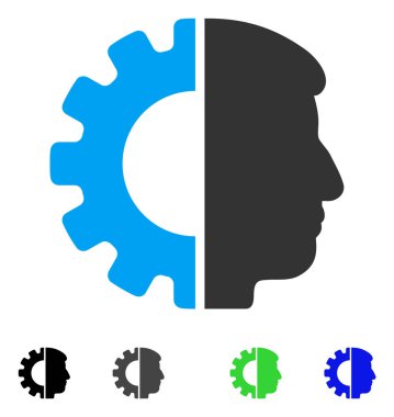 Android kafa düz simgesi