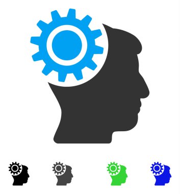 Beyin vites düz simgesi