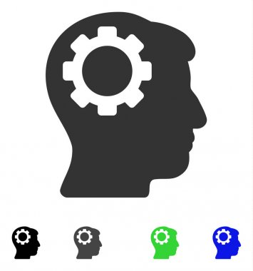 Beyin vites düz simgesi