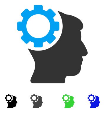 Beyin vites düz simgesi