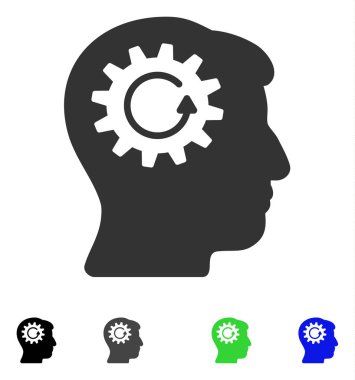 Kafa dişli döndürme düz simgesi