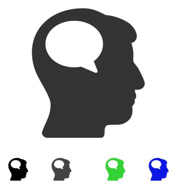 Kişi düşünme düz simgesi