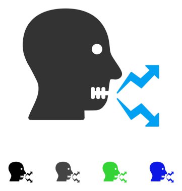 Kızgın kişi Not düz simgesi