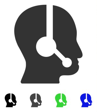 Çağrı Merkezi operatörü düz simgesi