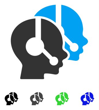 Çağrı merkezi operatörleri düz simgesi