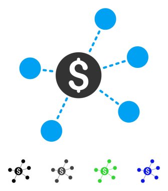 Doları sanal bağlantılar düz simgesi