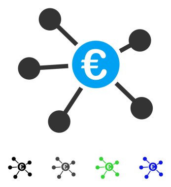 Euro bağlantılar düz simgesi