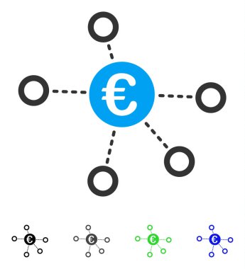 Euro ağ düz simgesi