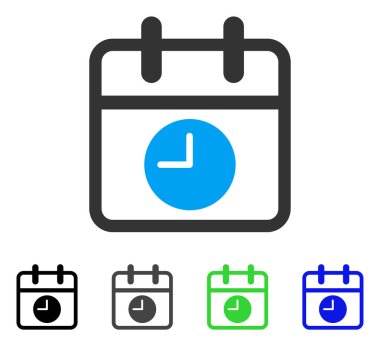 Takvim sayfası ve zaman düz simgesi