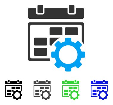 Takvim ayarları vites düz simgesi