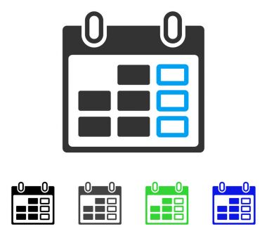 Takvim hafta düz simgesini