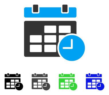 Tarih ve saat düz simgesi