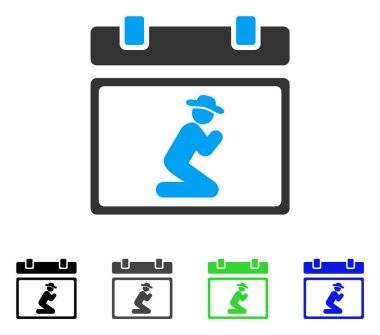 Beyefendi dua takvim sayfa düz simgesini