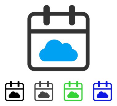 Bulutlu gün düz simgesi