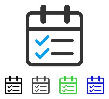 Gün görevleri düz simgesi