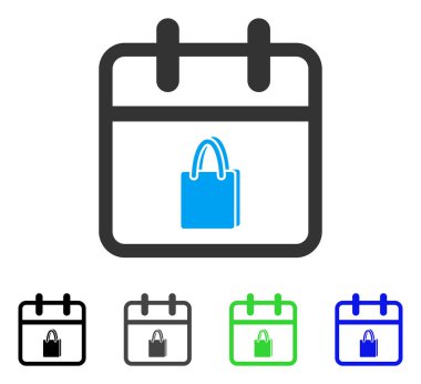 Alışveriş gün düz simgesi