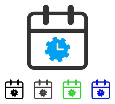 Saat hizmet gün düz simgesini