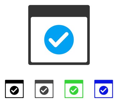 Ok takvim gün düz simgesi
