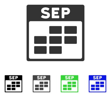 Eylül takvim kılavuz düz simgesini