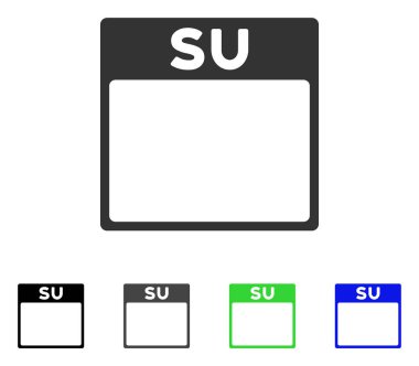 Pazar takvim sayfa düz simgesini