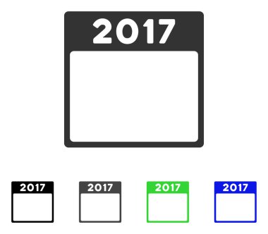 Şablon düz simgesi 2017 yılı takvimi