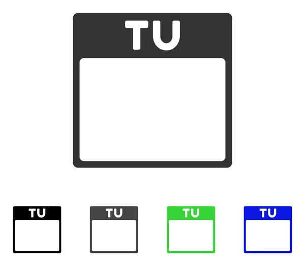 Martes Calendario Página Icono plano — Archivo Imágenes Vectoriales