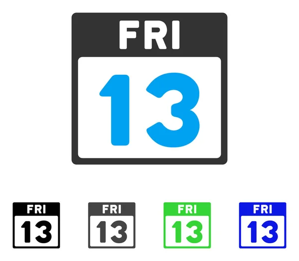 13 Viernes Calendario Página Icono plano — Vector de stock