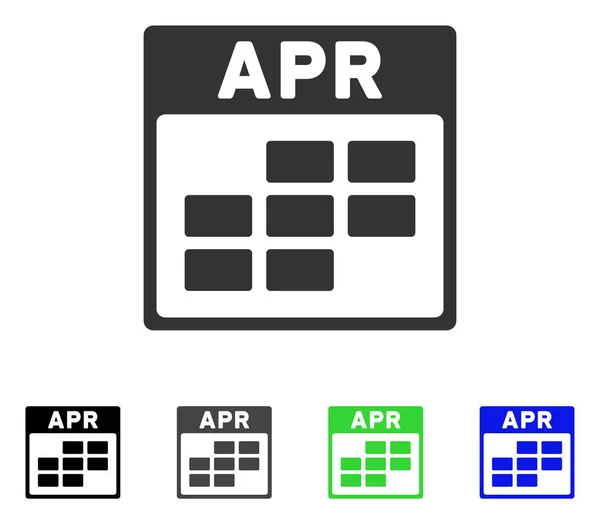 Икона плоской сетки календаря апреля — стоковый вектор