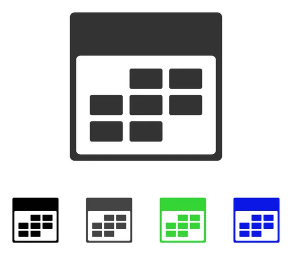 Kalendermaand raster platte pictogram — Stockvector