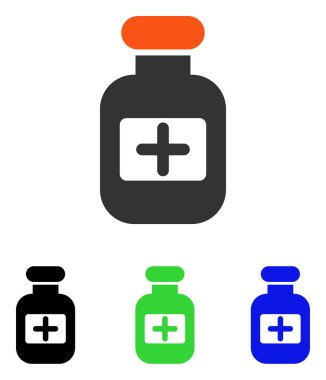 Uyuşturucu şişe düz vektör simgesi