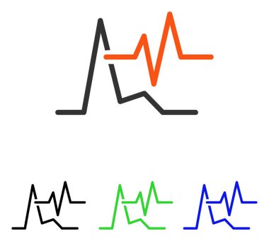 EKG düz vektör simgesi