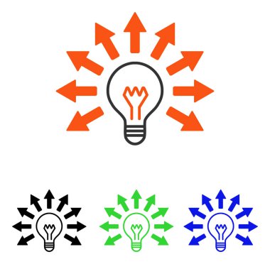 Elektrik ışığı düz vektör simgesi