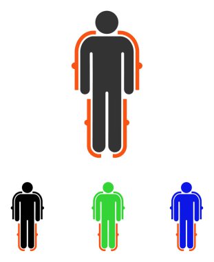 Dış iskelet düz vektör simgesi