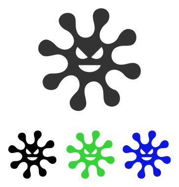 Kötü bakteri düz vektör simgesi