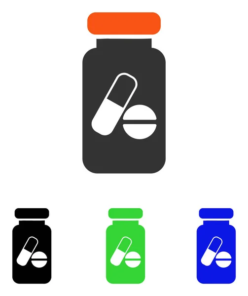 Drugs medicijnflesje platte Vector Icon — Stockvector