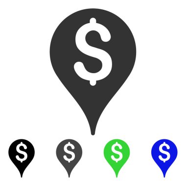 Banka harita işaretleyici düz simgesi