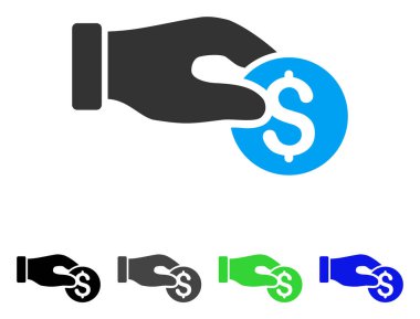 Madeni para bağış düz simgesi