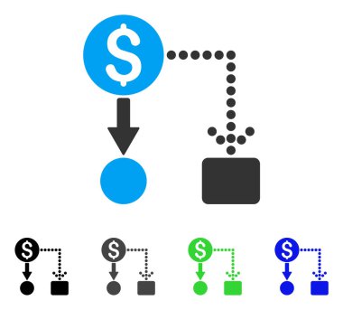 Nakit akışı düz simgesi