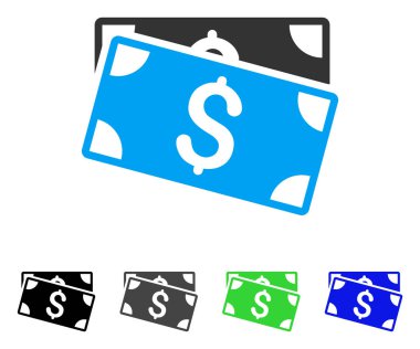 Doları banknot düz simgesi