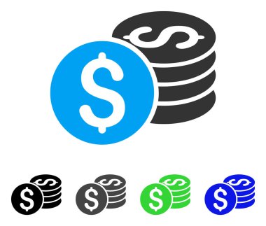 Doları para yığını düz simgesi