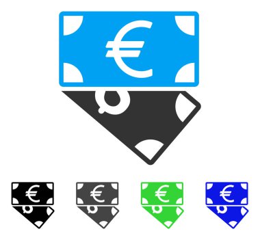 Euro ve dolar banknotlar düz simgesi