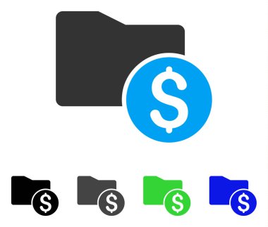 Para klasör düz simgesi