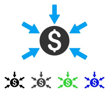 Para gelir düz simgesi