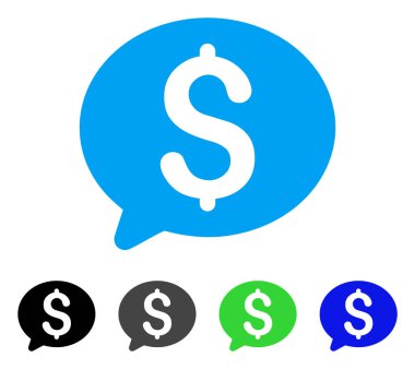 Para ileti düz simgesi