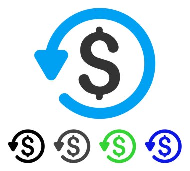 Geri ödeme düz simgesi