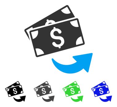 Para düz simgesi göndermek