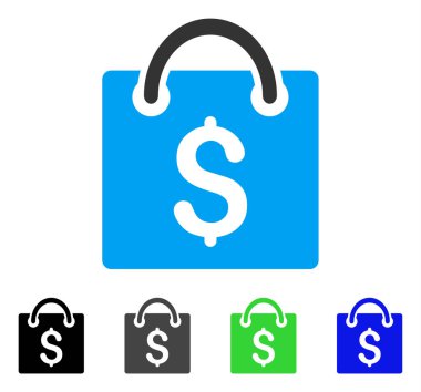 alışveriş poşeti düz simgesi