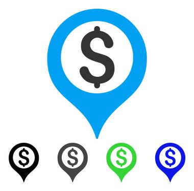 Banka harita işaretleyici düz simgesi