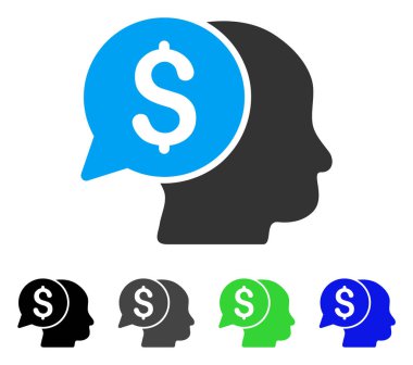 İş fikri düz simgesi