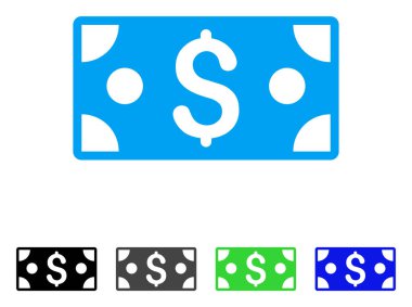 Doları banknot düz simgesi